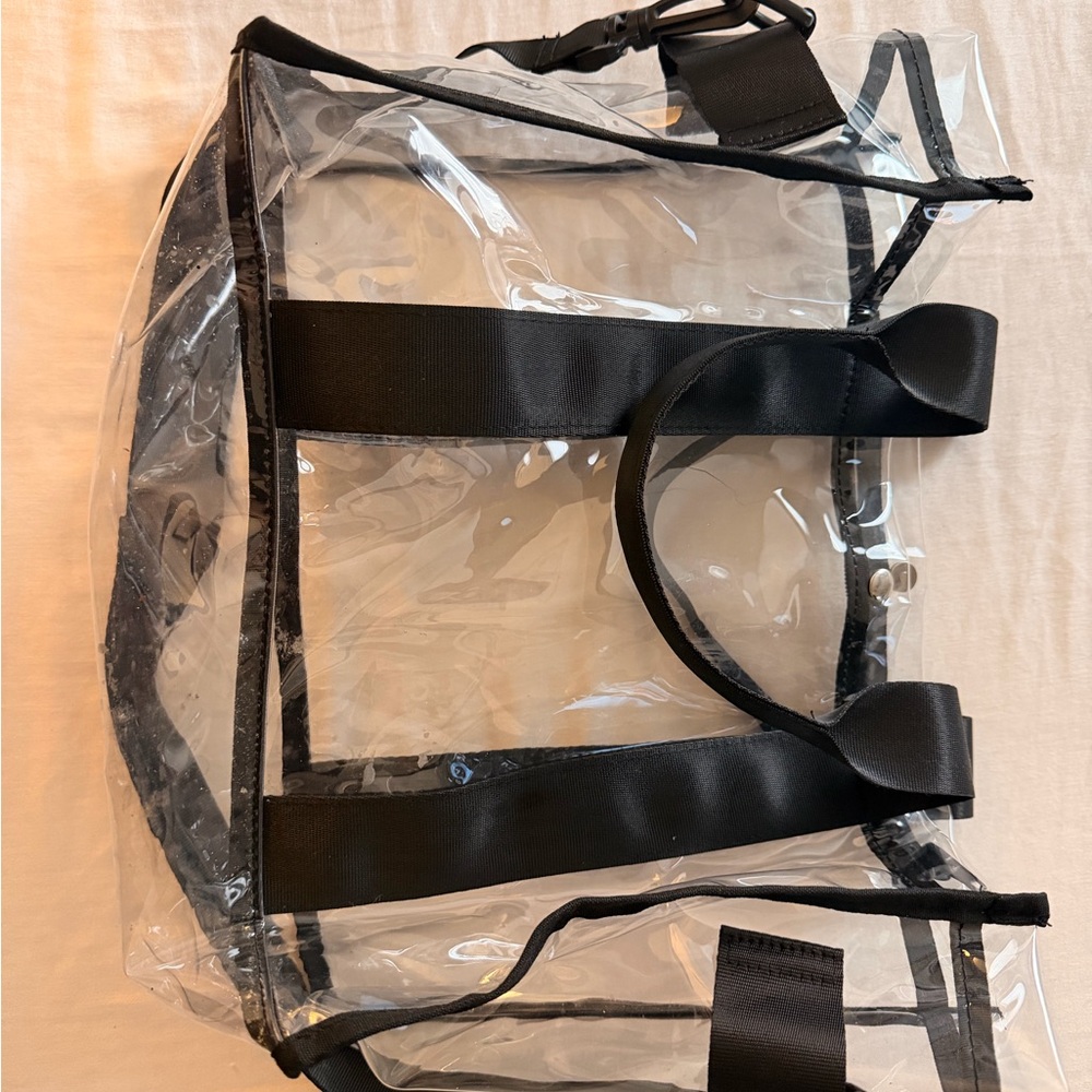 Clear Tote Bag with Black Straps